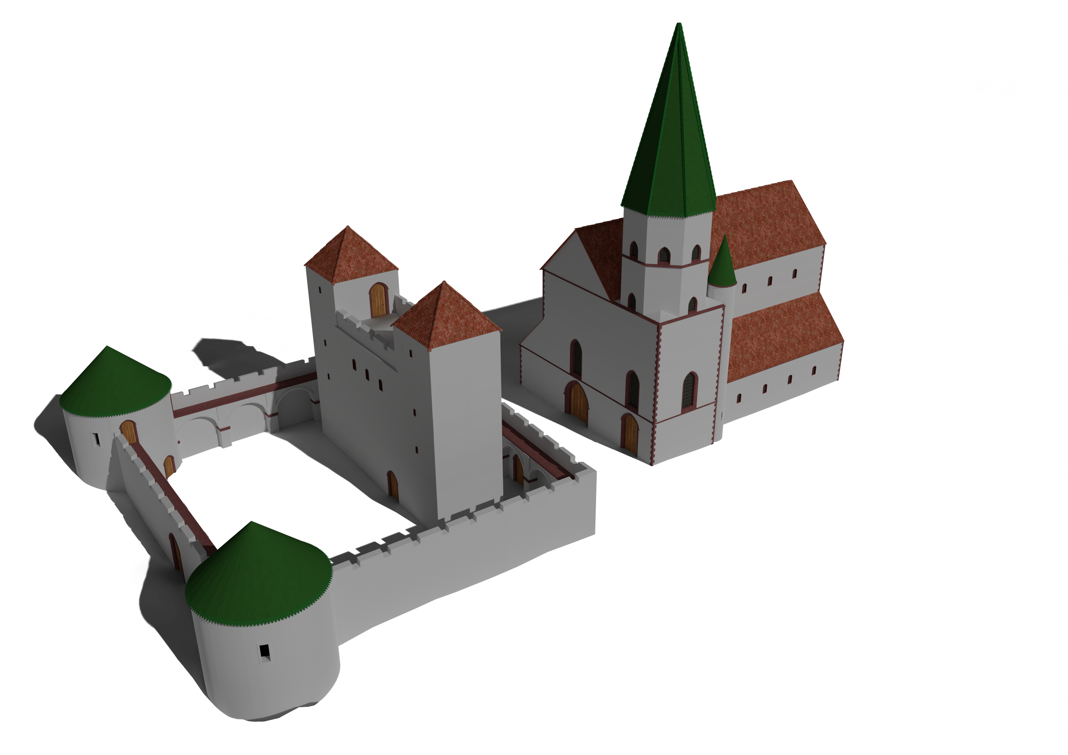 Klosterkirche und Abtsburg aus dem 16. Jahrhundert.